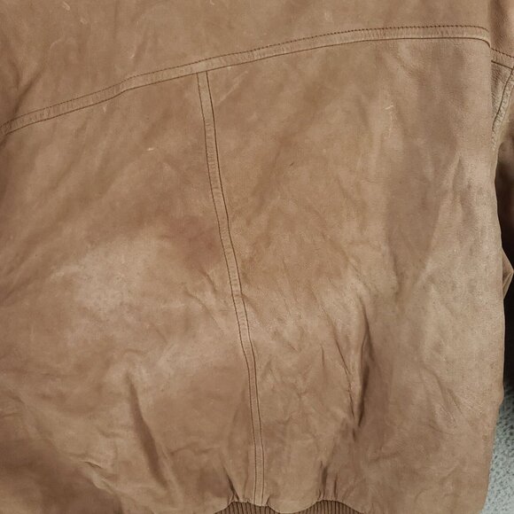 International Leather Collection Jacket Mens Medium Brown Bomber Full Zip - Picture 8 of 13